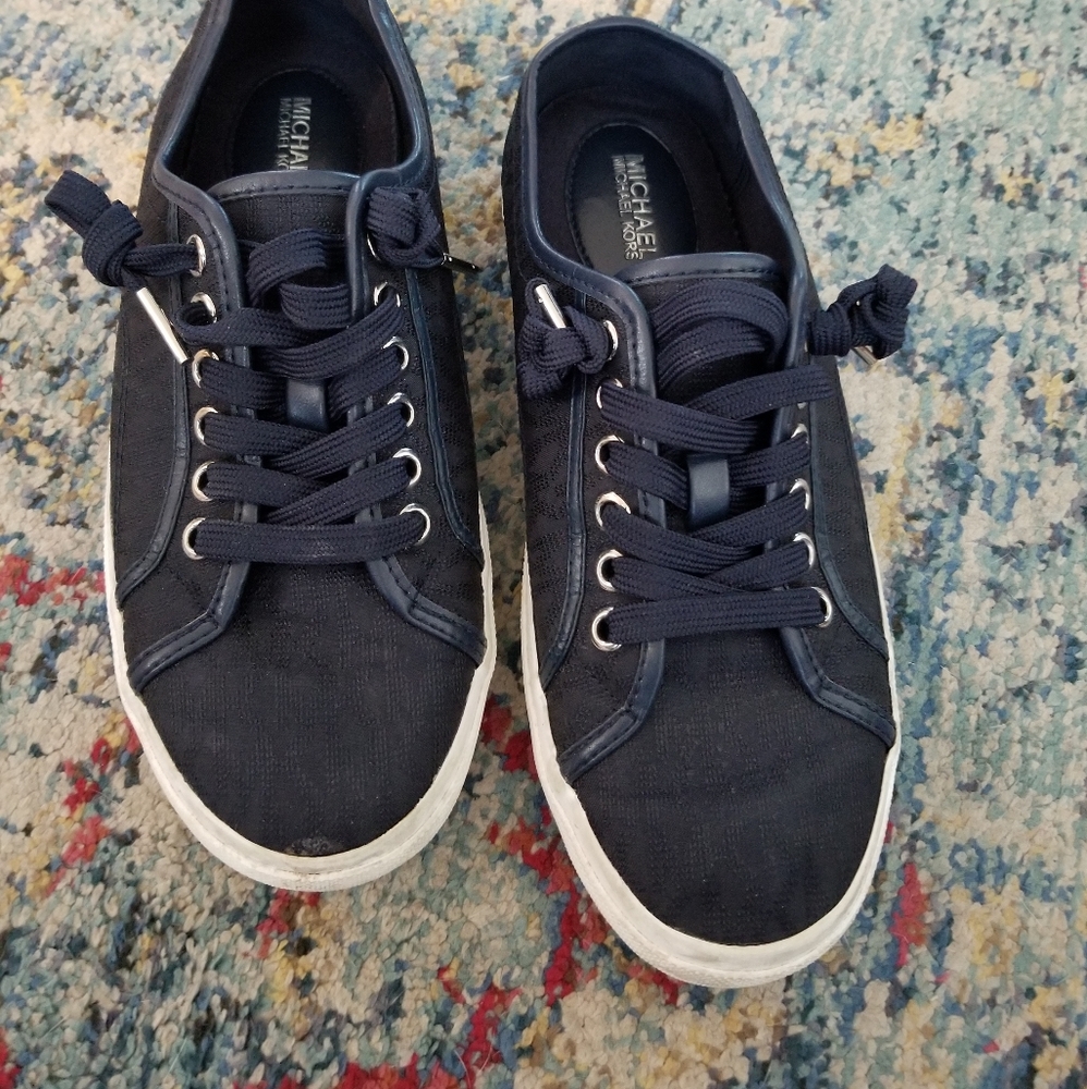 Navy blue sneakers